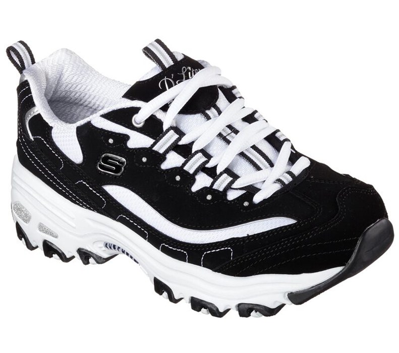 Skechers Dam Svarta/Vita Sneakers - D'lites - Biggest Fan - Sverige (AOMFH-8691)